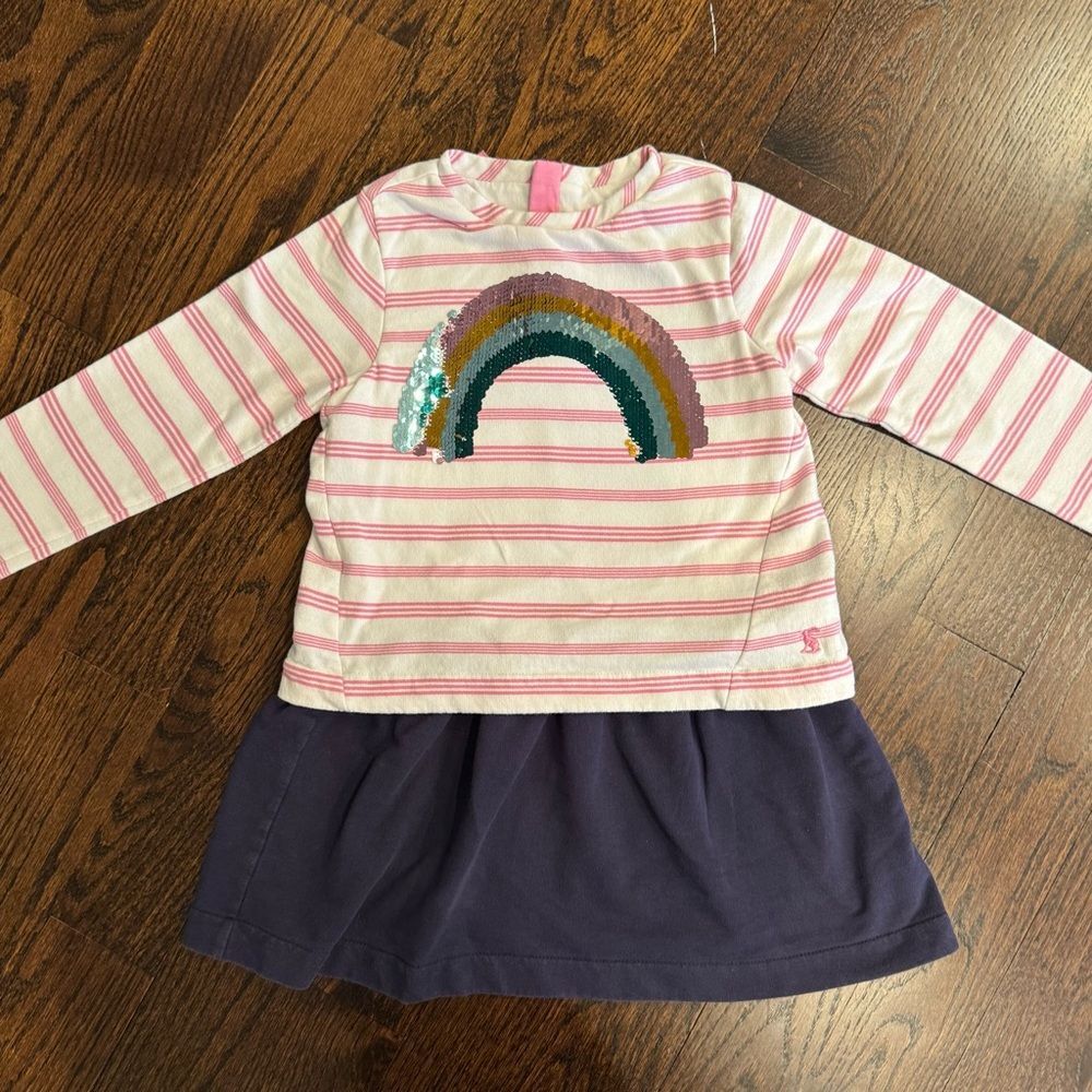 Joules rainbow sweatshirt dress - girls size 6